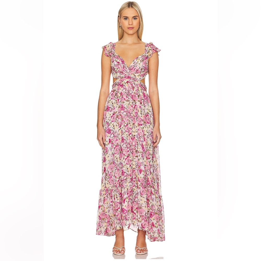 Astr Pink Floral Maxi Dress